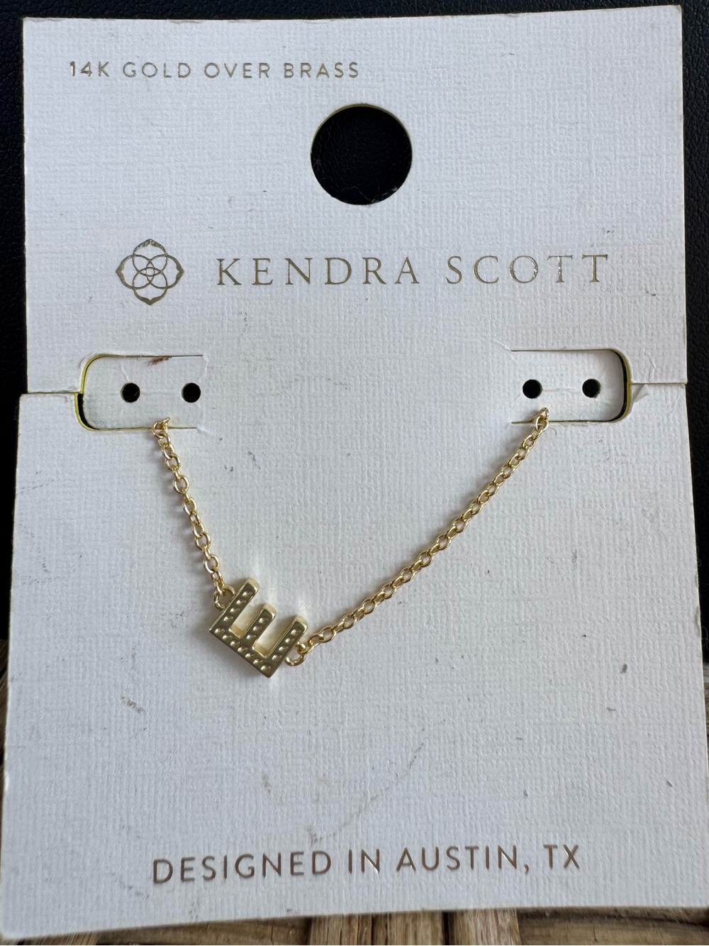 Kendra Scott Mini E Gold Initial Necklace